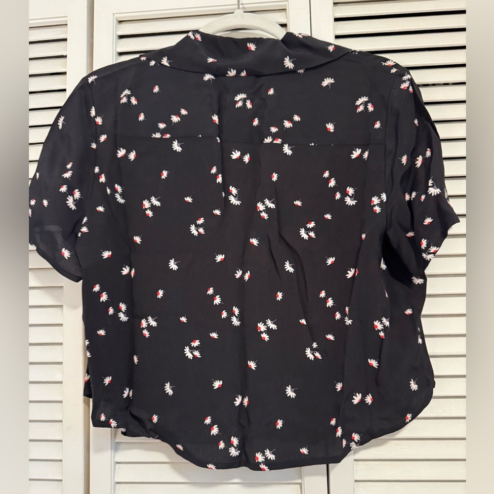 π Thakoon Black Daisy Print Crop Top - L - Picture 5 of 11